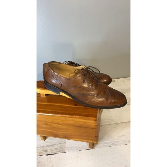 Freeman Men’s Leather Wing Tip‎ Oxfords Size 9.5 Brown - Picture 3 of 5